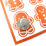 Gingerbread Man Stickers – Set of 15 Vinyl Holiday Cookie Stickers, Cute Planner Stickers, Christmas Scrapbooking.