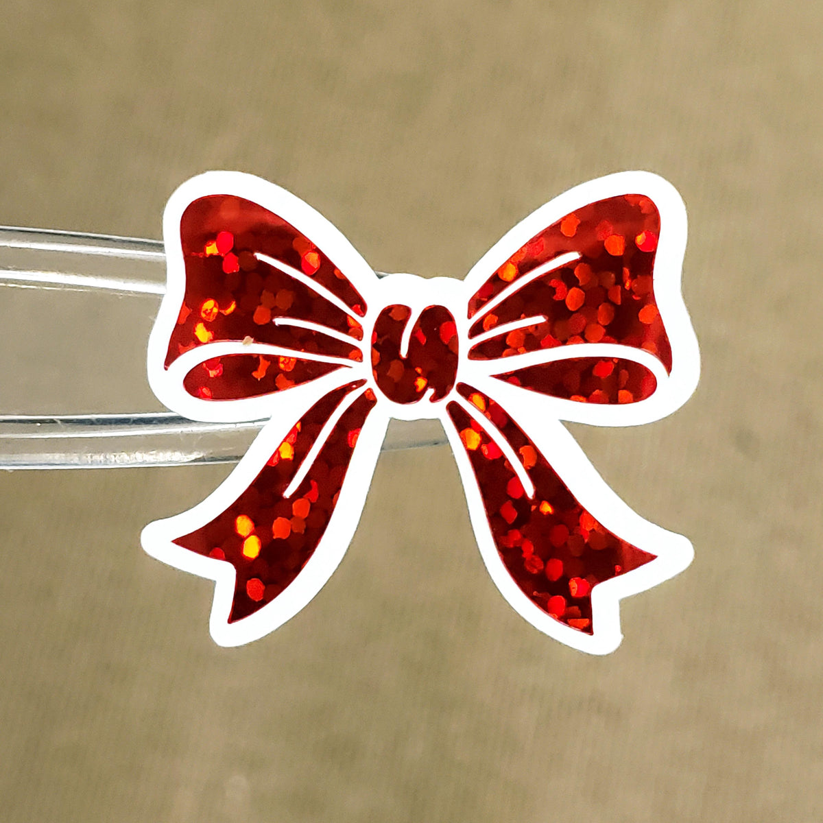 Red Glitter Bow Stickers