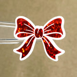 Red Glitter Bow Stickers