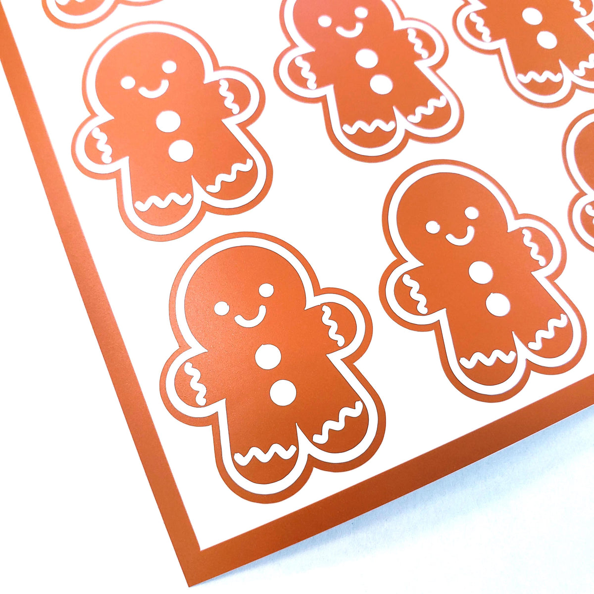 Gingerbread Man Stickers – Set of 15 Vinyl Holiday Cookie Stickers, Cute Planner Stickers, Christmas Scrapbooking.