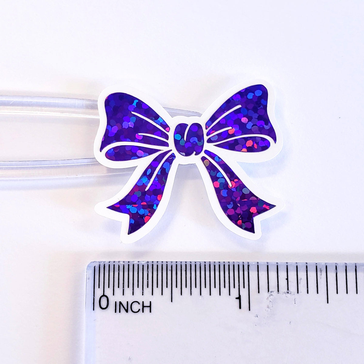 Purple Glitter Bow Stickers