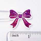 Hot Pink Bow Stickers – set of 20 Coquette Aesthetic Sparkly Bows for Envelopes, Notecards, Scrapbooking and Journals.