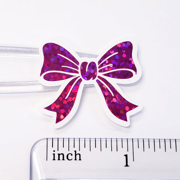 Hot Pink Bow Stickers – set of 20 Coquette Aesthetic Sparkly Bows for Envelopes, Notecards, Scrapbooking and Journals.