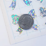 Silver Bow Stickers, set of 20