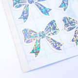 Silver Bow Stickers, set of 20