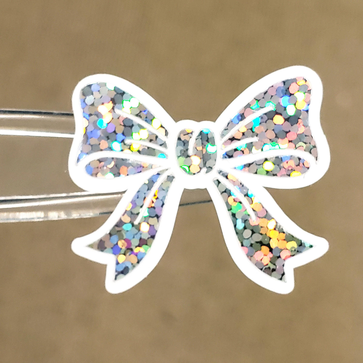 Silver Bow Stickers, set of 20