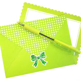 Spring Green Bow Stickers – set of 20 Sparkly Bows for Christmas and Birthday Card Envelopes, Scrapbooking, Journals, Gift Tags.