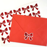 Red Glitter Bow Stickers