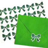 Dark Green Bow Stickers, set of 20