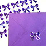 Purple Glitter Bow Stickers
