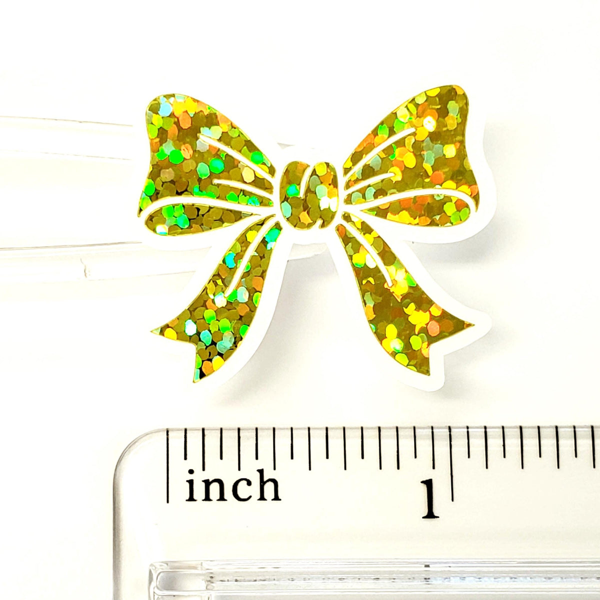 Yellow Bow Stickers – set of 20 Sparkly Yellow Bows for Envelopes, Notecards, Scrapbooking, Journals, Gift Tags.