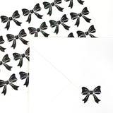 Black Bow Stickers, set of 20