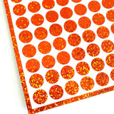 Orange Dot Stickers, set of 95 Sparkly Glitter Dots for Bullet Journaling, Scrapbooks and Crafts. 1/2 inch dots.