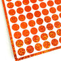 Orange Dot Stickers, set of 95 Sparkly Glitter Dots for Bullet Journaling, Scrapbooks and Crafts. 1/2 inch dots.