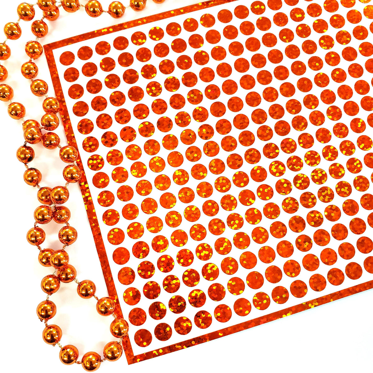 Orange Dot Stickers, 1/4 inch Sparkly Glitter Dots for Bullet Journaling, Scrapbooks and Crafts.