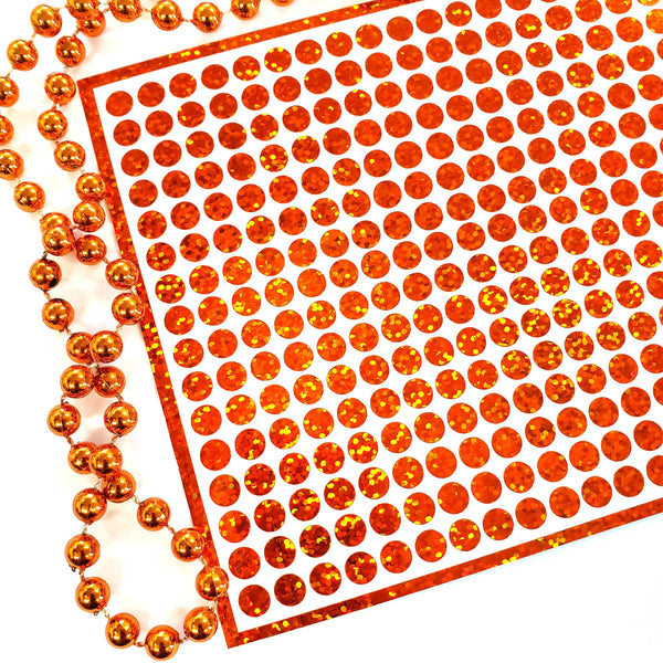 Orange Dot Stickers, 1/4 inch Sparkly Glitter Dots for Bullet Journaling, Scrapbooks and Crafts.