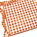 Orange Stars Sticker Sheet, set of 192 small sparkly orange star vinyl decals for teachers, planners, notecards, goal charts and journals