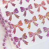 Turquoise Glitter Bow Stickers