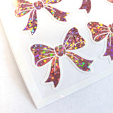 Turquoise Glitter Bow Stickers
