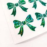 Dark Green Bow Stickers, set of 20
