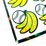Bananas and Baseballs Sticker Sheet