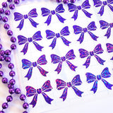 purple glitter bows sticker sheet