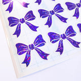 Purple Glitter Bow Stickers