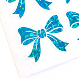 Turquoise Glitter Bow Stickers