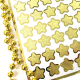 Gold Star Stickers, set of 70 small golden metallic kawaii stars for cards, envelopes, invitations, laptops and crafts.