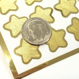 Gold Star Stickers, set of 70 small golden metallic kawaii stars for cards, envelopes, invitations, laptops and crafts.