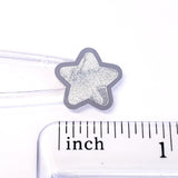 Silver Star Stickers, set of 70 small chrome silver metallic kawaii stars for cards, envelopes, invitations, laptops and crafts.