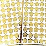 Gold Star Stickers, set of 70 small golden metallic kawaii stars for cards, envelopes, invitations, laptops and crafts.