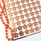 Copper Star Stickers, set of 70 small metallic kawaii stars for cards, envelopes, invitations, laptops and crafts.