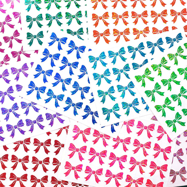 Black Bow Stickers, set of 20