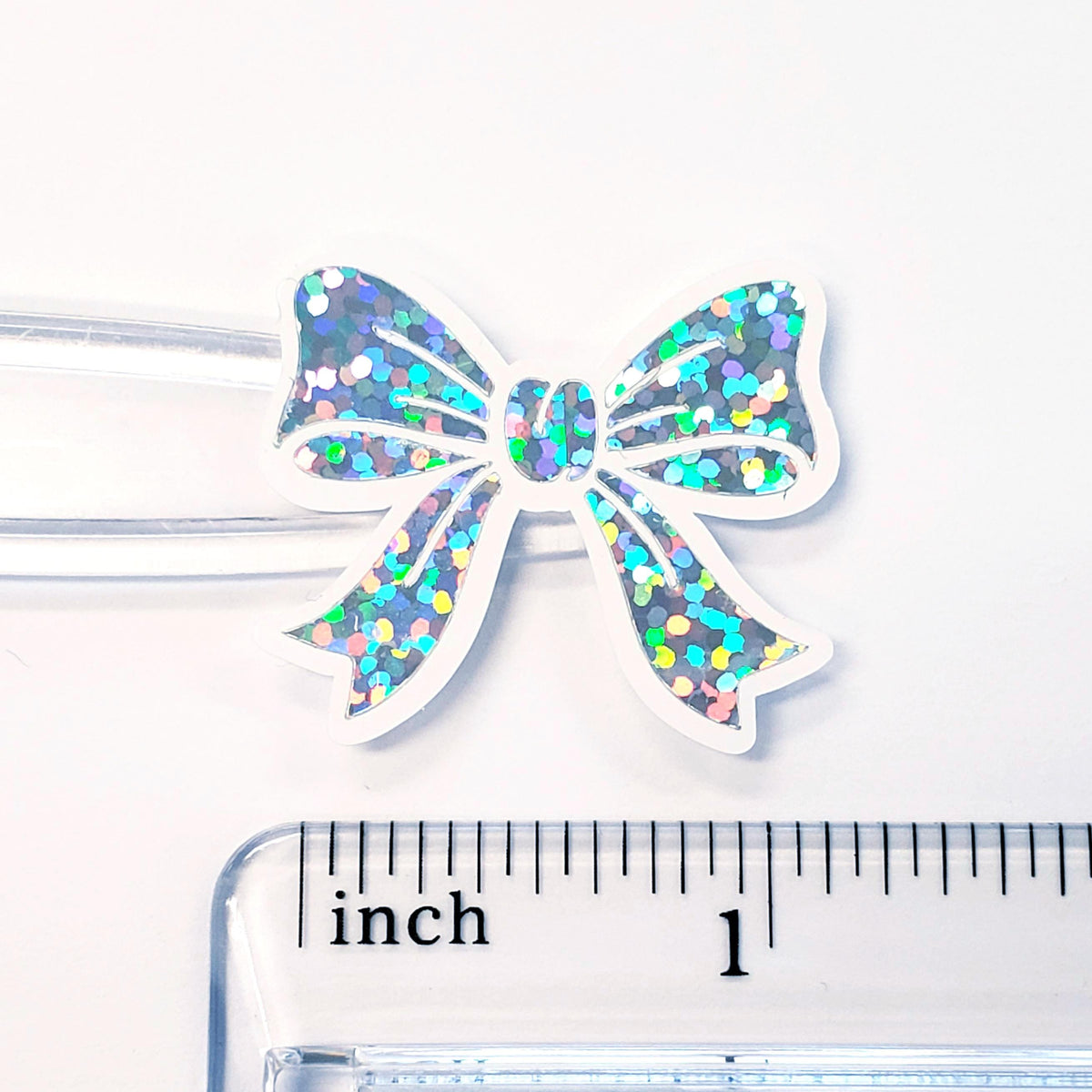 Silver Bow Stickers, set of 20