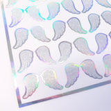 Angel Wing Stickers, set of 42, silver sparkle