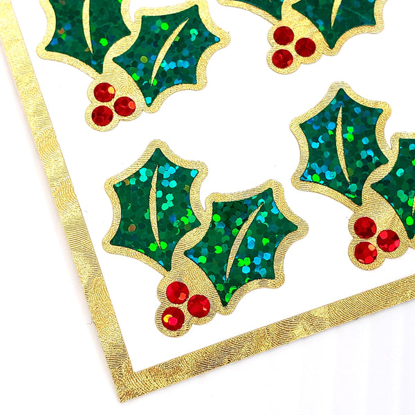 Christmas Sticker Bundle, 5 sheets of sparkly vinyl stickers for the holidays.