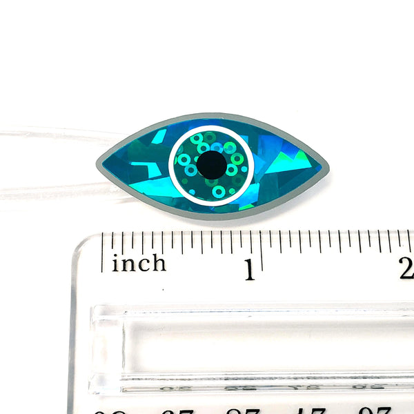 Eyes Stickers, set of 20 sparkly turquouse eye stickers for good luck spiritual protection symbol, karma charm, third eye stickers