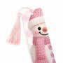 Snowman Bookmark – Pink Christmas Gift, Cozy Winter Reading, Cute Holiday Tassel Bookmark