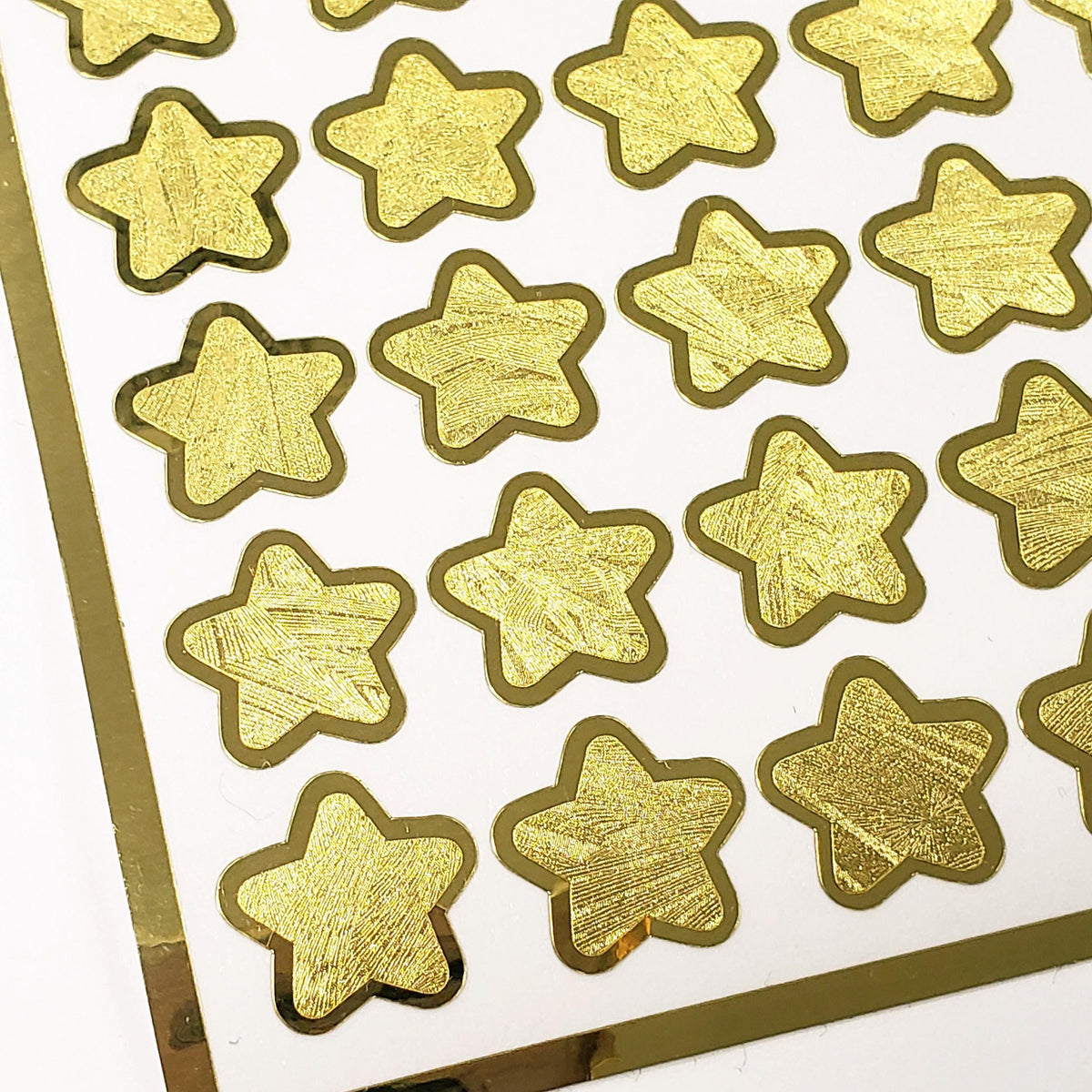 Gold Star Stickers, set of 70 small golden metallic kawaii stars for cards, envelopes, invitations, laptops and crafts.