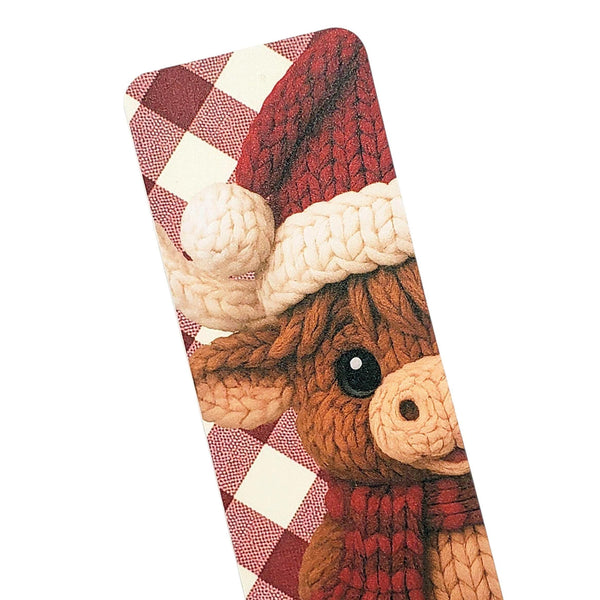 Highland Cow Bookmark – Stocking Stuffer Christmas Gift, Cute Tasseled Holiday Bookmark, Bookish Gift for Readers.