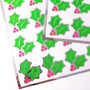 Pink and green holly sticker sheet