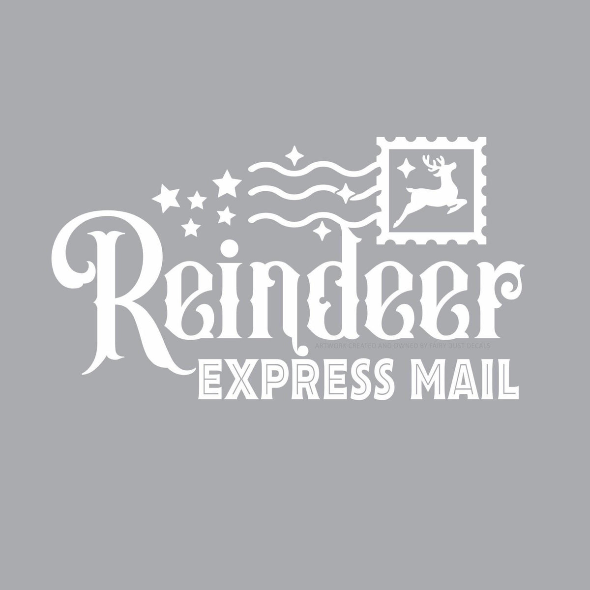 Reindeer Express Mail Decal, Christmas decoration for post office letters to Santa box