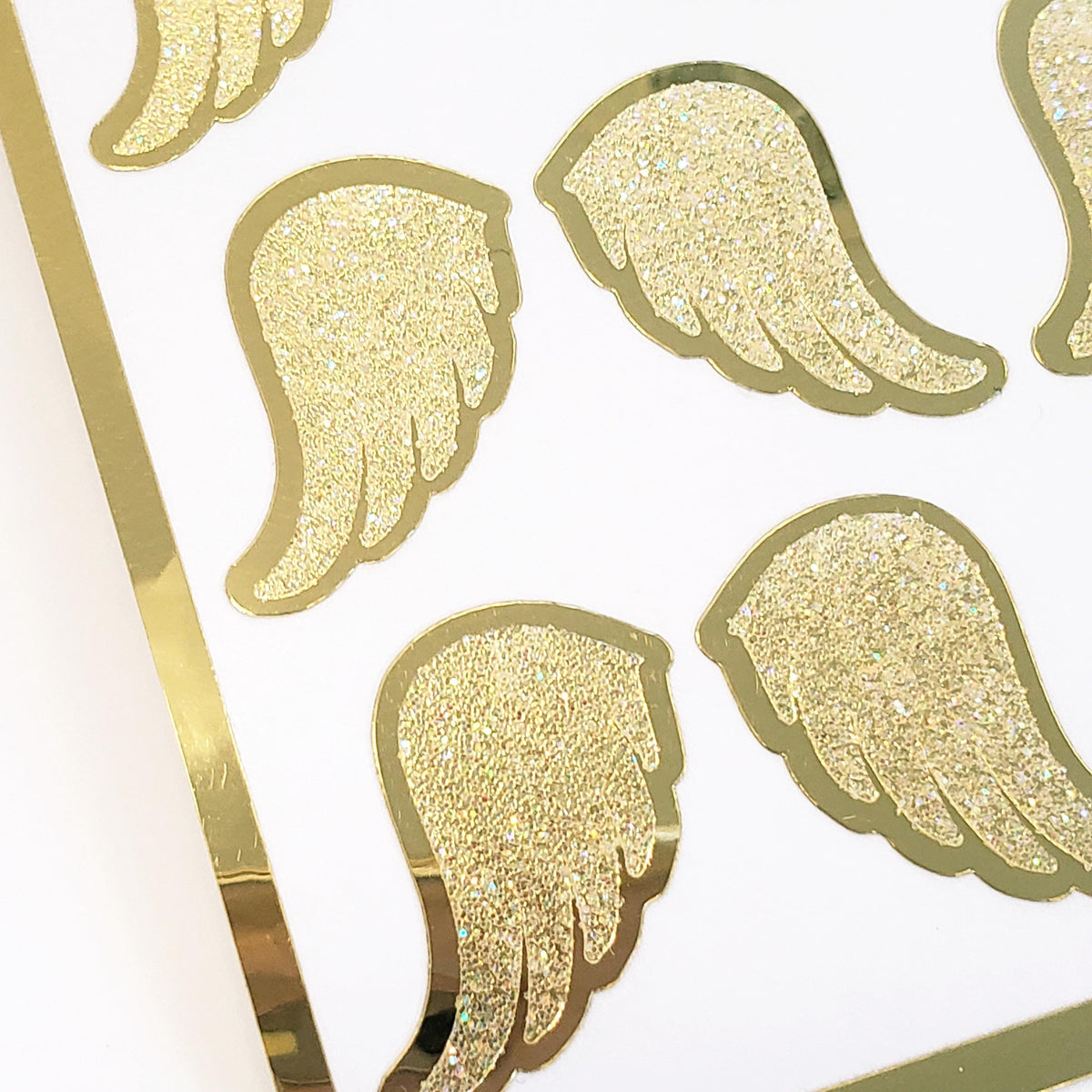 Angel Wing Stickers, set of 42, gold