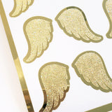 Angel Wing Stickers, set of 42, gold