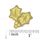 Gold Holly Leaf Stickers, Elegant Christmas Decor, Set of 20