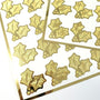 Gold Holly Leaf Stickers, Elegant Christmas Decor, Set of 20