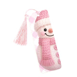 Snowman Bookmark – Pink Christmas Gift, Cozy Winter Reading, Cute Holiday Tassel Bookmark