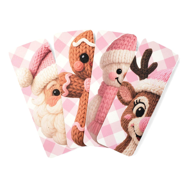 Gingerbread Man Bookmark – Pink Christmas Gift, Cozy Winter Reading, Cute Holiday Tassel Bookmark