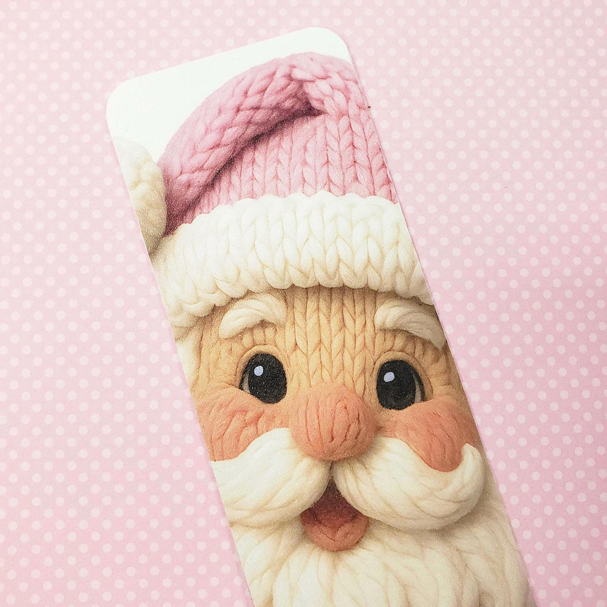 Santa Bookmark with Pink Tassel.